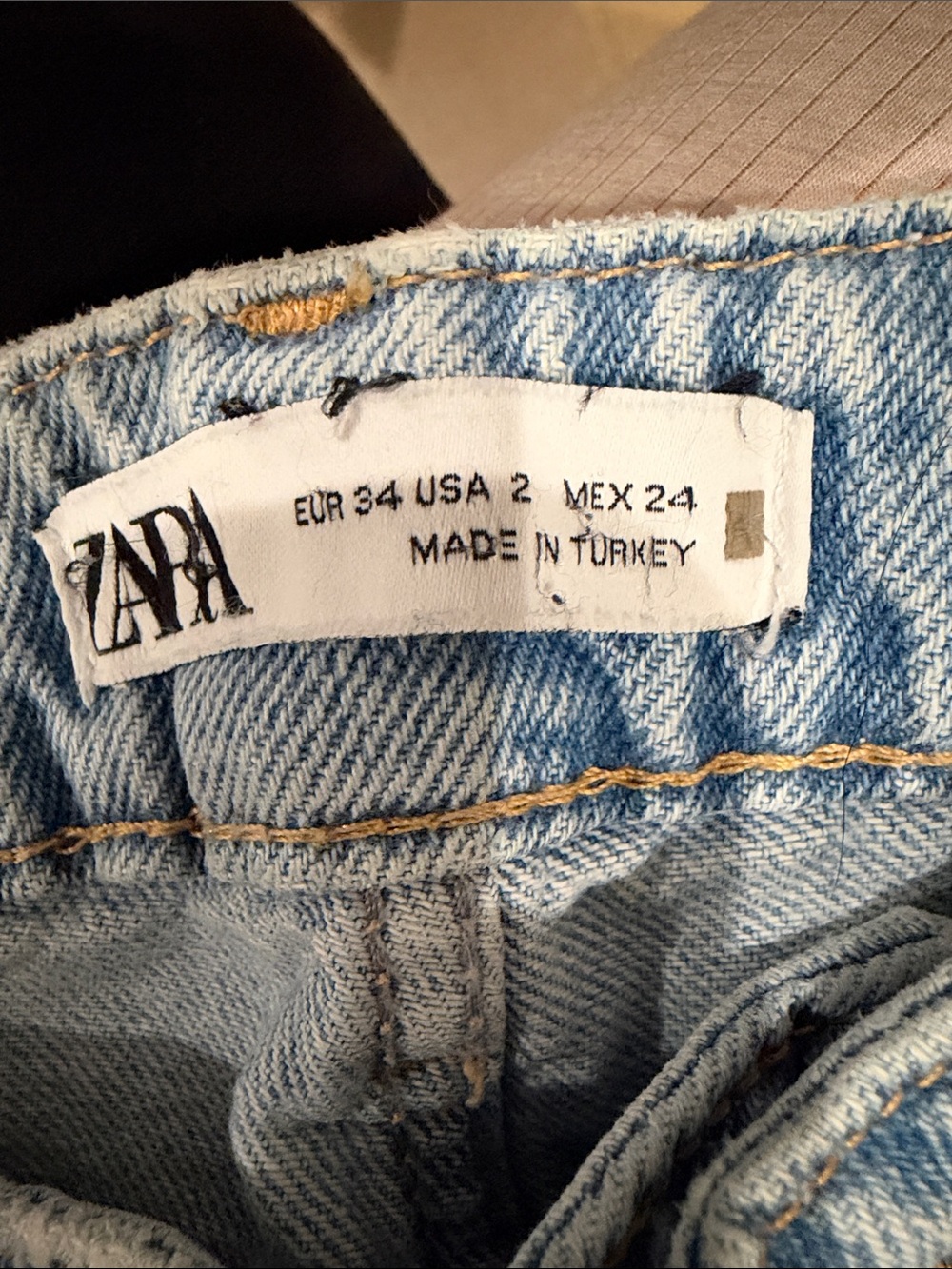 Zara Light Blue Straight-Leg High-Rise Jeans - Picture 2 of 3